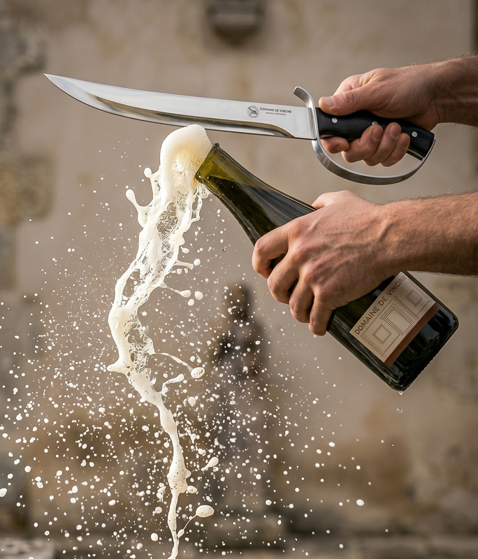 Sabrage de Champagne au Domaine de Vincine