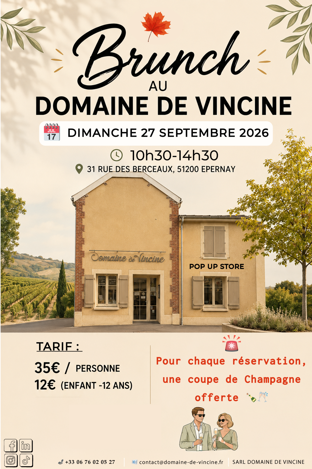 Brunch n°3 du Domaine de Vincine 10h30 -14h30