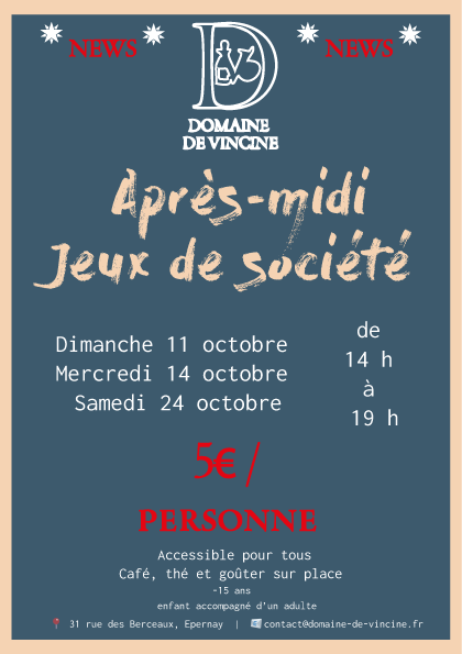 Les après-midis jeux de société Octobre 2026 — photo 1